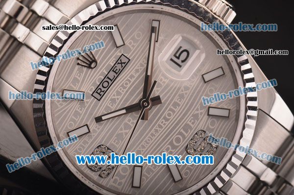 Rolex Datejust Original ETA 2836 Automatic Steel Case/Strap with Silver Dial - Click Image to Close